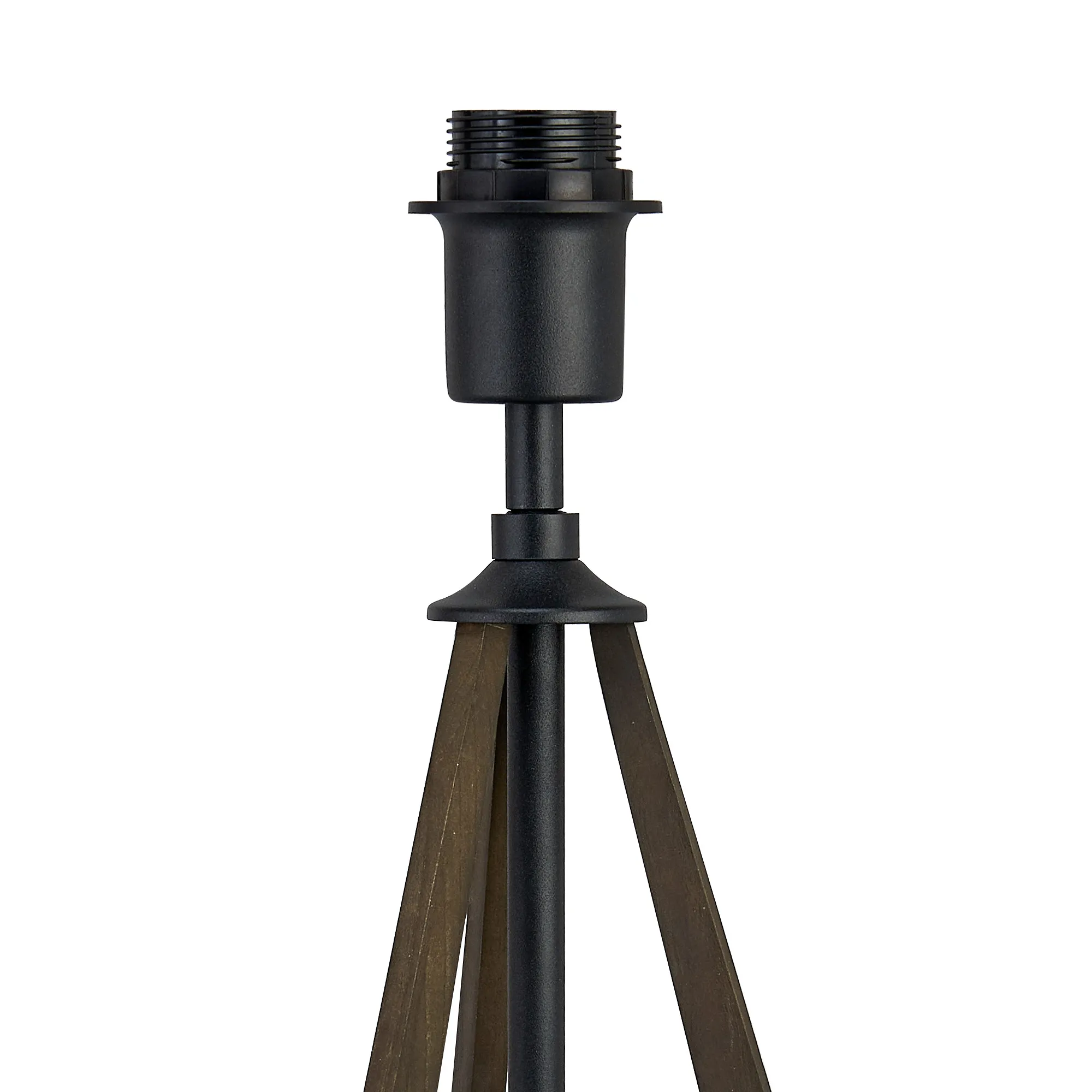 IL32929  Hilton Table Lamp 1 Light E27 Satin Black/Dark Grey Wood